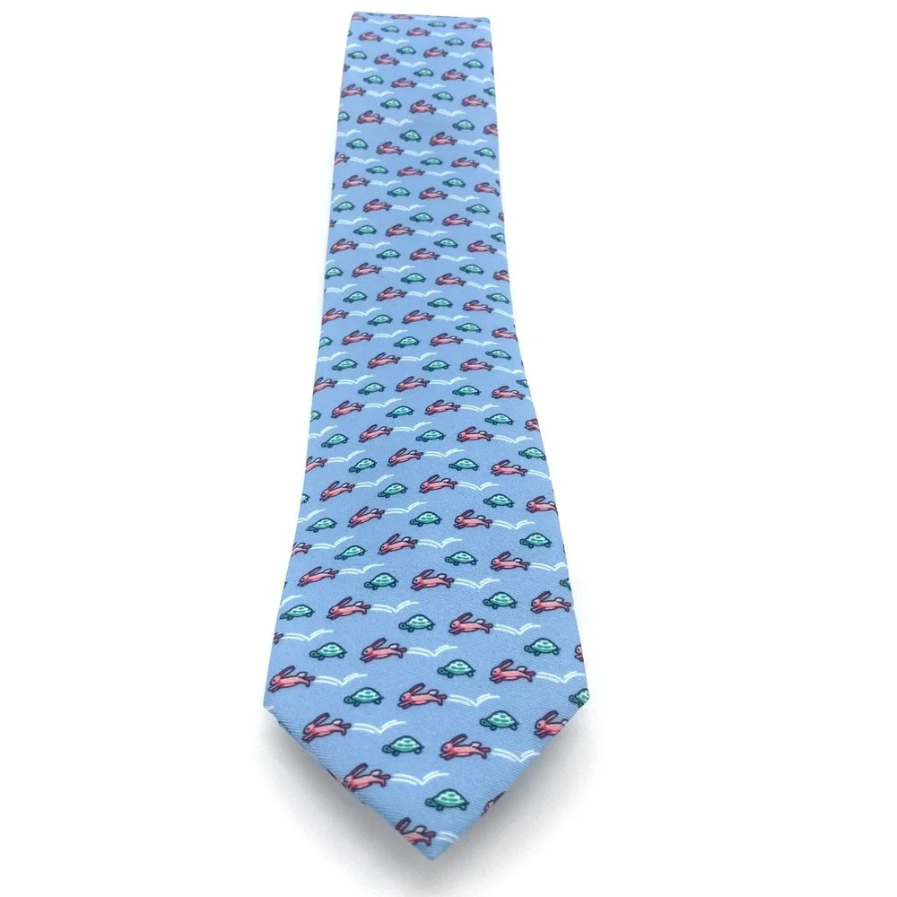 Nautica Blue Novelty Gender Revel Pink Bunnies Green Turtles Neck Tie 3x60